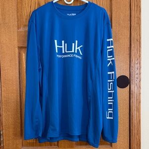 Huk Men's Long Sleeve Blue Fishing Tee